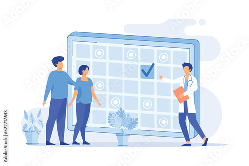 Family planning Reproductive health service, family consultation, women healthcare, choosing contraception method, pregnancy planning flat design modern illustration