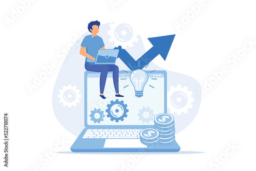 Online business Business opportunity, online startup, ecommerce platform, internet marketing, social media sales, promotion, digital agency flat design modern illustration