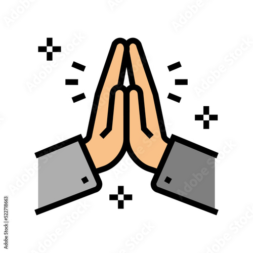 prayer religion color icon vector. prayer religion sign. isolated symbol illustration