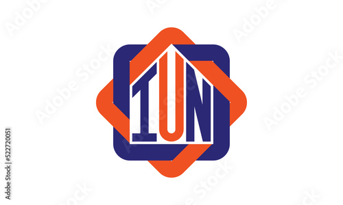 IUN three letter real estate logo with home icon logo design vector template | construction logo | housing logo | engineering logo | initial letter logo | minimalist logo | property logo | photo