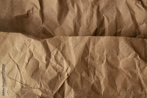 Blank Craft crumpled brown color wrap recyclable paper texture background