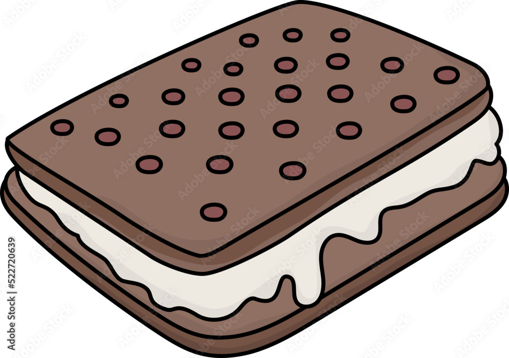 Ice Cream Sandwich Illustration Style Ice Cream Sandwich Illustration Style