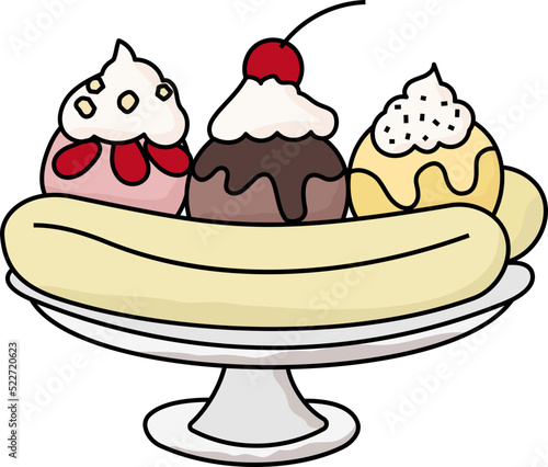 Banana Split Illustration Style