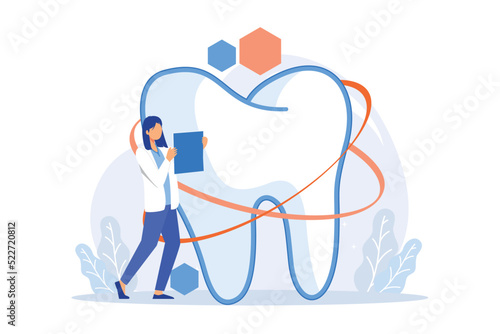 Dental esthetic clinic Cosmetic dental service, teeth aesthetic treatment, private dentistry, beauty medical clinic, smile treatment studio flat design modern illustration
