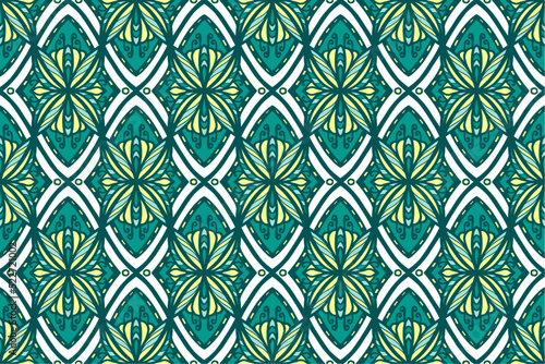 Geometric ethnic pattern seamless flower color. seamless pattern. Design for fabric,curtain,background,carpet,wallpaper,clothing,wrapping,Batik,mandalas,fabric,Vector illustration. pattern style. photo