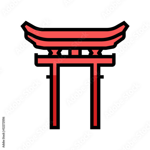 shinto religion color icon vector. shinto religion sign. isolated symbol illustration