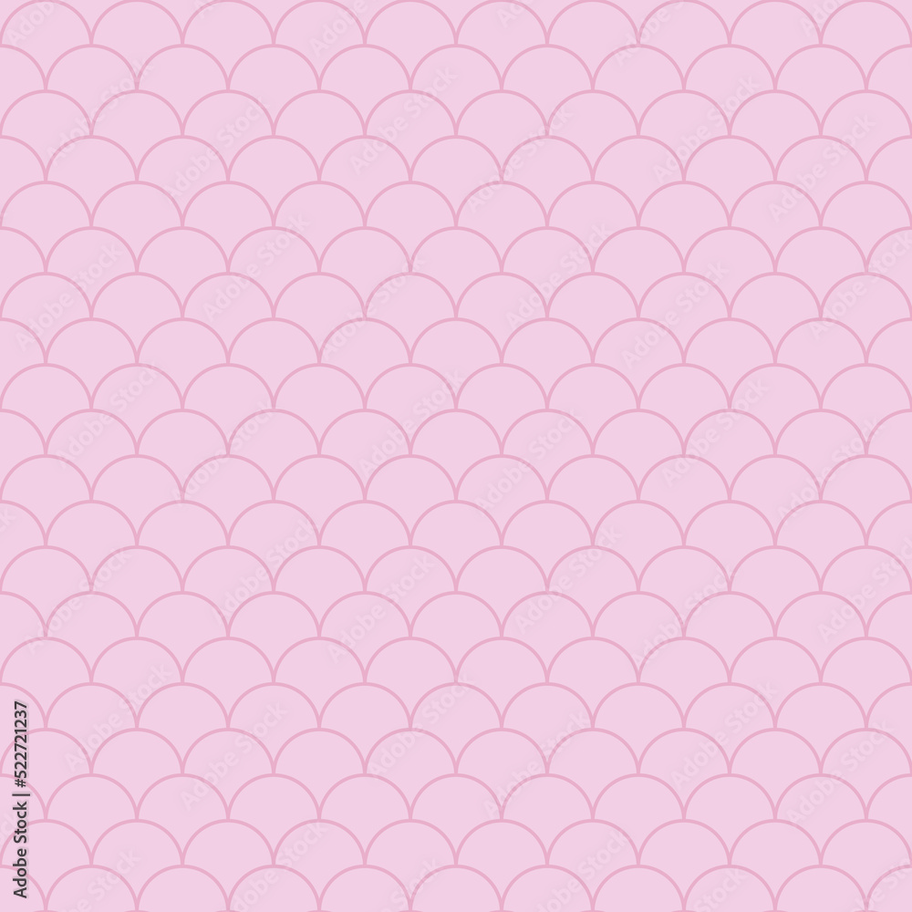 Pink scales seamless pattern. Arch ornament vector design.