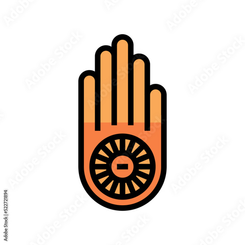 jainism religion color icon vector. jainism religion sign. isolated symbol illustration