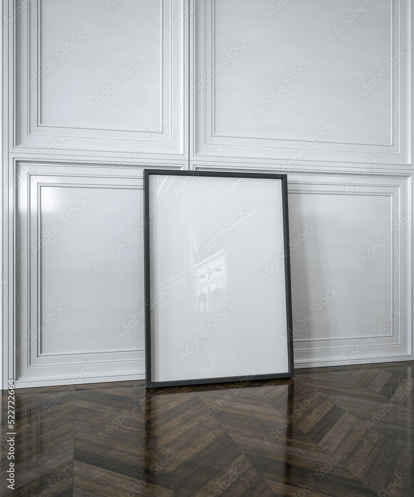 Leinwandbild Motiv - artjafara : Frame mockup close up in empty interior background, 3d render