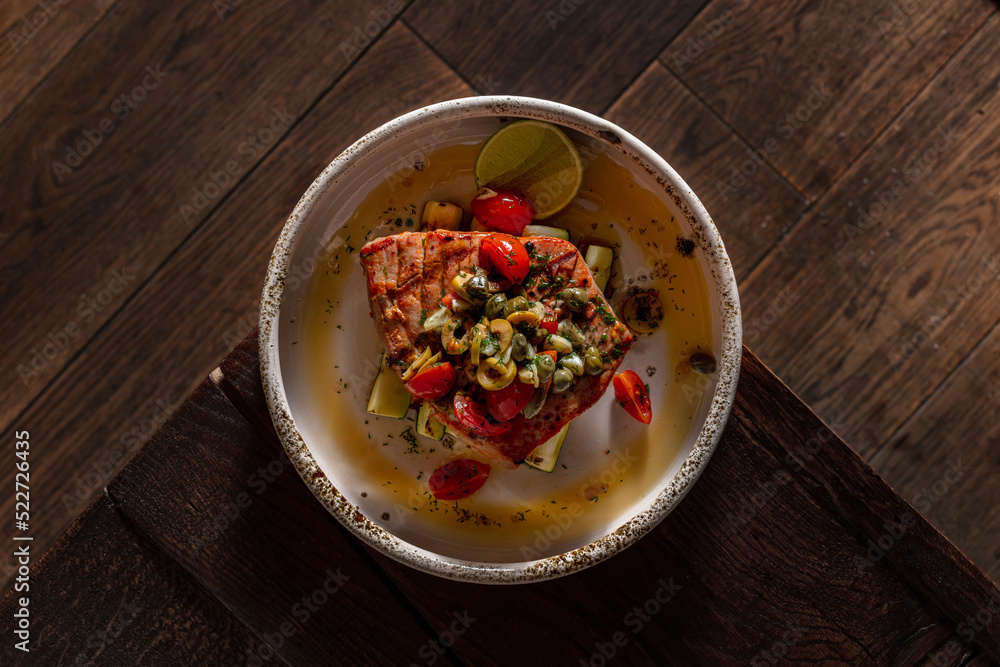 tuna steak with olive salsa tuna steak with olive salsa