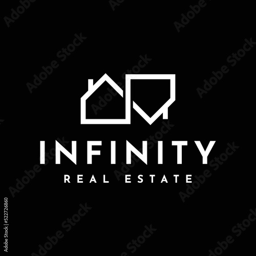 modern and minimalist infinity loop house logo design © kura