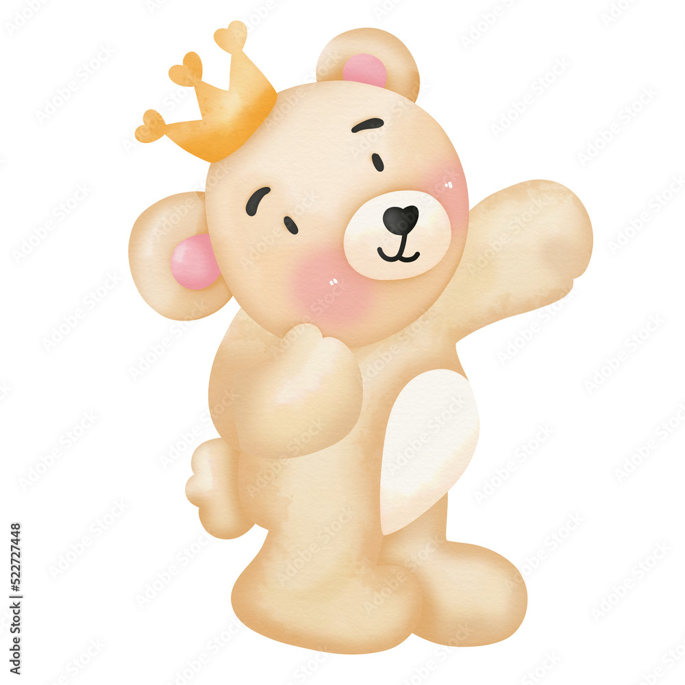 Fototapeta premium valentine-teddy-bear watercolor