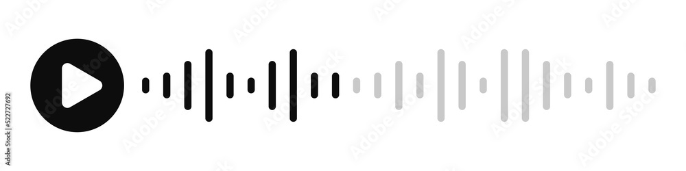 Voice message. Soundwave line. Audio waves. Record music player. Podcast. Equalizer icon. Voice playback. Vector illustration Voice message. Soundwave line. Audio waves. Record music player. Podcast. Equalizer icon. Voice playback. Vector illustration