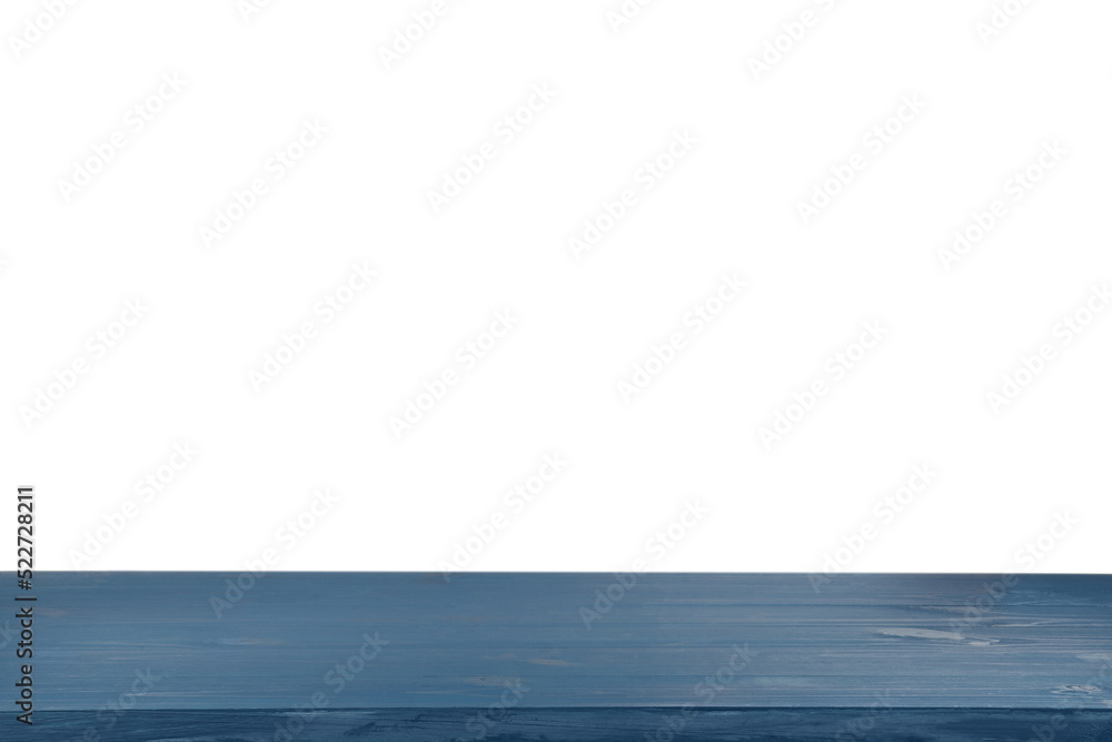 Fototapeta premium Empty blue wooden surface isolated on white