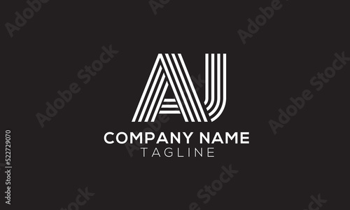 AJ abstract vector logo monogram template