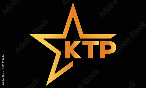 KTP golden luxury star icon three letter logo design vector template. royal logo | luxury logo | jewelry logo | premium logo | iconic logo | Victoria logo |	 photo