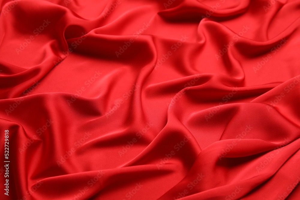 Texture of delicate red silk as background, closeup Texture of delicate red silk as background, closeup