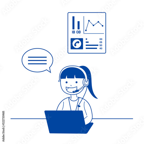 [Vector] a female call center employee