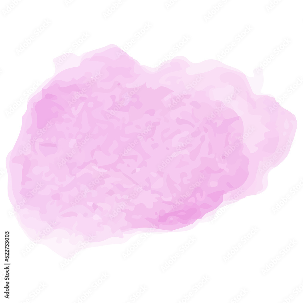 Pink brush watercolor stroke on transparent background. PNG file.