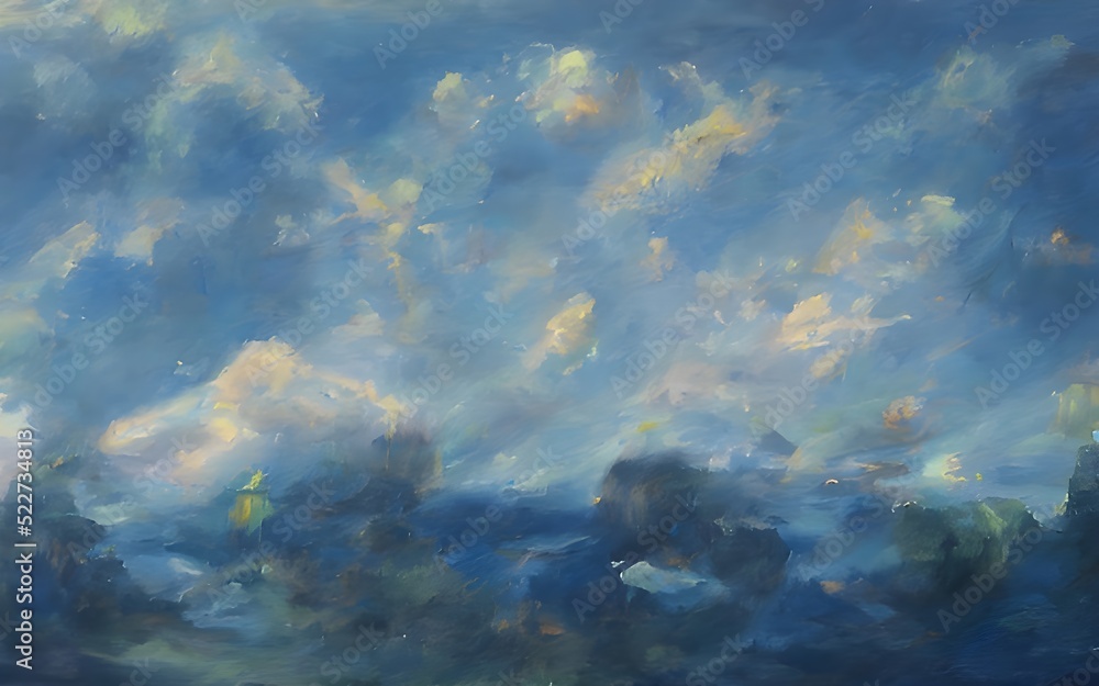 Fototapeta premium Original oil painting on canvas.