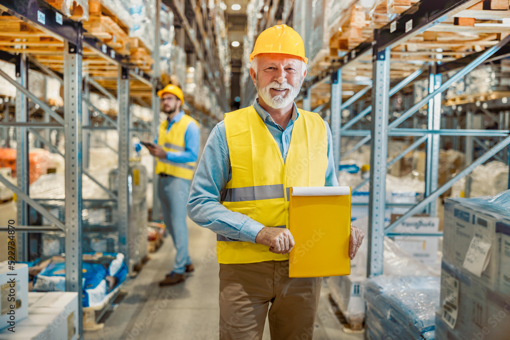 Portrait of senior warehouse employee Portrait of senior warehouse employee