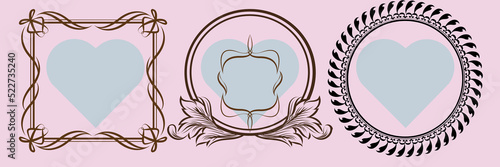 rosa Backround  mit grauen Herzen