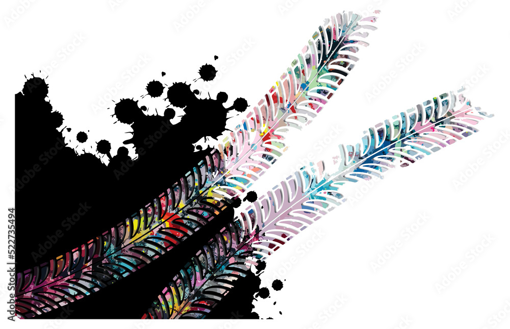 Fototapeta premium Colorful tire track on white background
