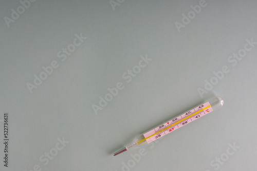 Medical thermometer. Glass thermometer for measuring human body temperature.