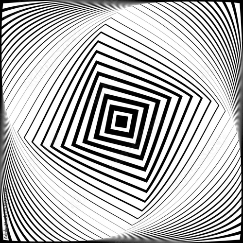 Whirl Torsion Motion Illusion in Abstract Op Art Pattern.