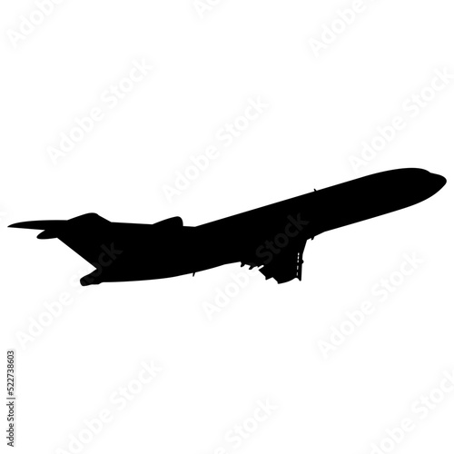 tri-jet air freighter in silhouette