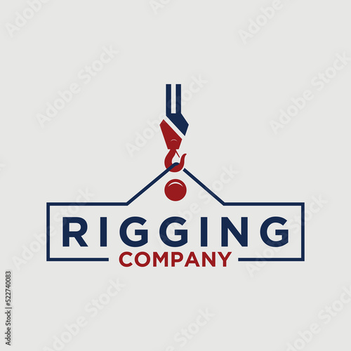 Crane rigging company logo design template.