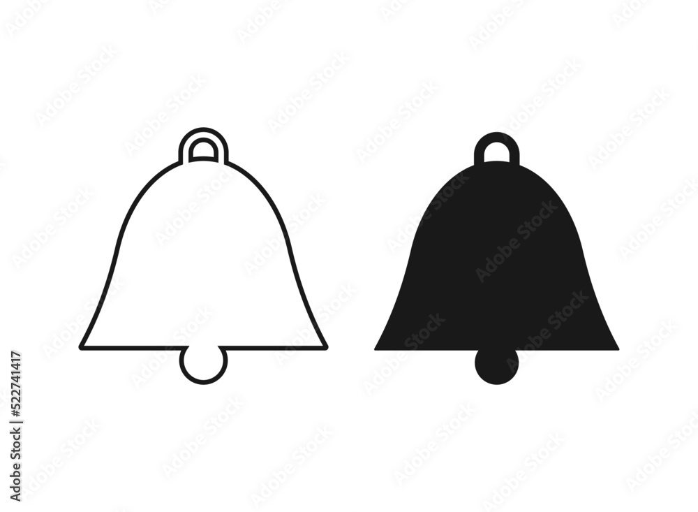 Bell Icon in trendy flat style isolated on grey background ...