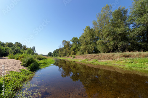 Mahyses island protected natural area in the Loire Valley near Saint-Benoist-sur-Loire village