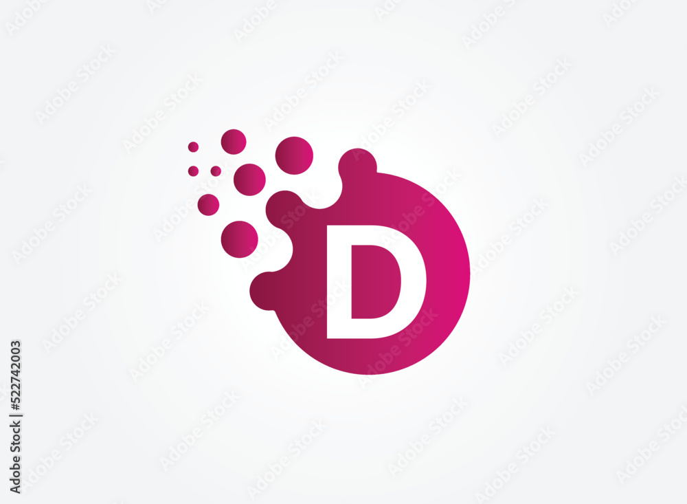D Letter Design Vector with Dots. eps 10. D Letter Design Vector with Dots. eps 10.