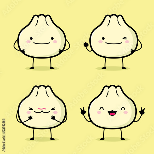 vector illustration of cute bun emoji