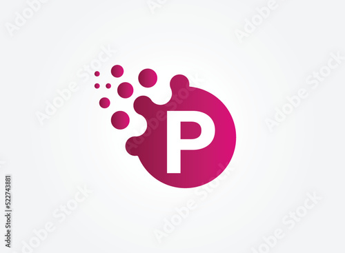 P Letter Design Vector with Dots. eps 10.