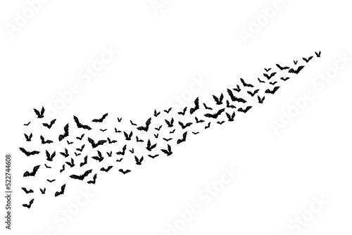 Halloween flying bats. Decoration element from scattered silhoue