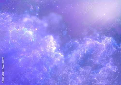 Принти на полотні Abstract fractal art background which perhaps suggests heavenly clouds or a nebula and stars in space