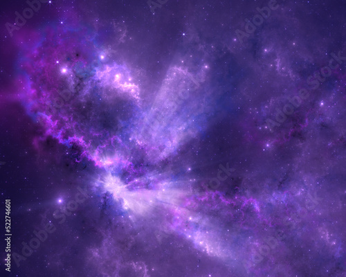 Abstract fractal art background which perhaps suggests a nebula and stars in space.