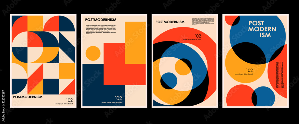 Artworks, posters inspired postmodern of vector abstract dynamic ...