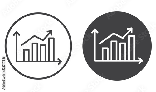 Linear icons of a graph with ascending arrows in two variants.
