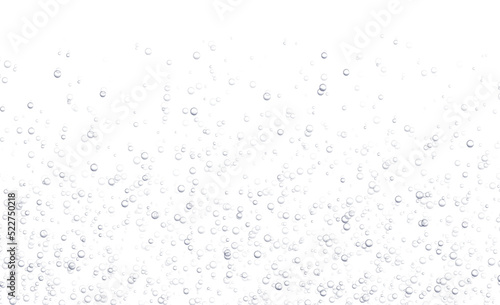 Underwater fizzing bubbles, soda or champagne carbonated drink, sparkling water isolated on white background. Effervescent drink. Aquarium, sea, ocean bubbles vector .