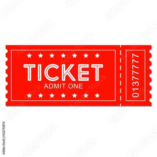 Red ticket white font for your travel airplane