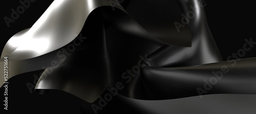 Black fabric satin silk bac...