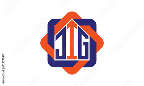 JIH three letter real estate logo with home icon logo design vector template | construction logo | housing logo | engineering logo | initial letter logo | minimalist logo | property logo |