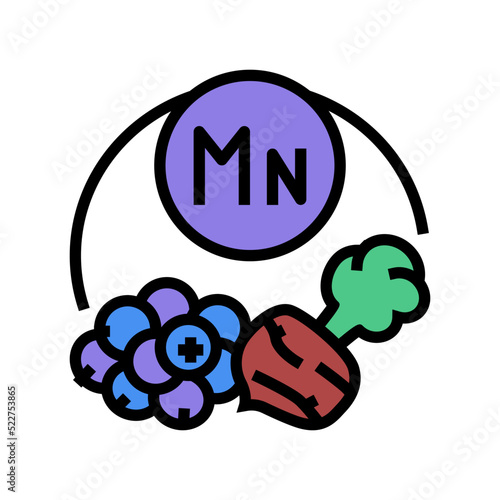 mn vitamin color icon vector. mn vitamin sign. isolated symbol illustration