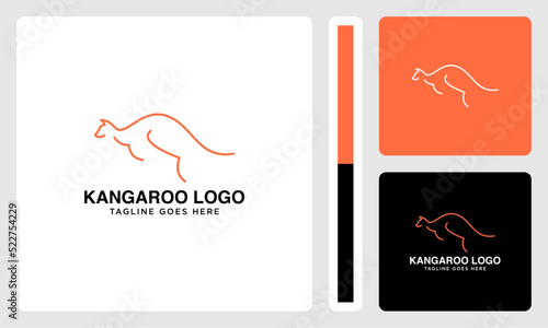 simple vector design logo outline kangaroo