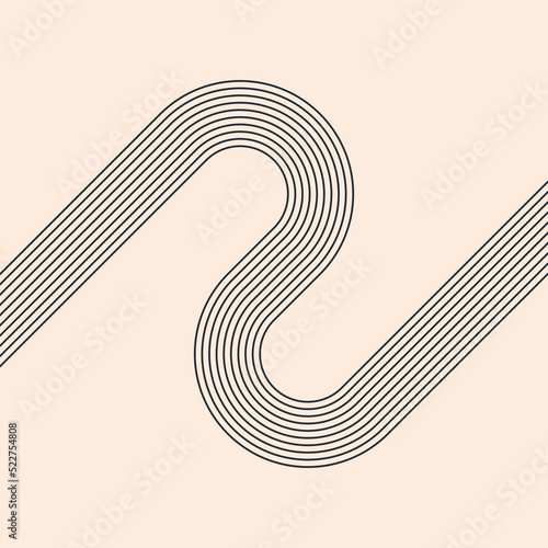 Contemporary graphic design. Vector curved stripes .