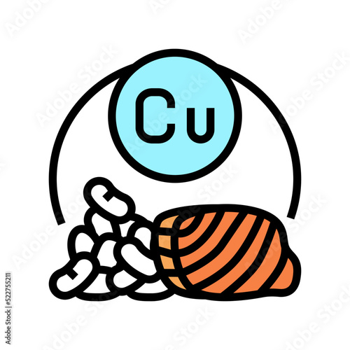 cu healthy vitamin color icon vector. cu healthy vitamin sign. isolated symbol illustration