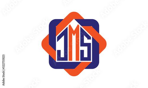 JMS three letter real estate logo with home icon logo design vector template | construction logo | housing logo | engineering logo | initial letter logo | minimalist logo | property logo |